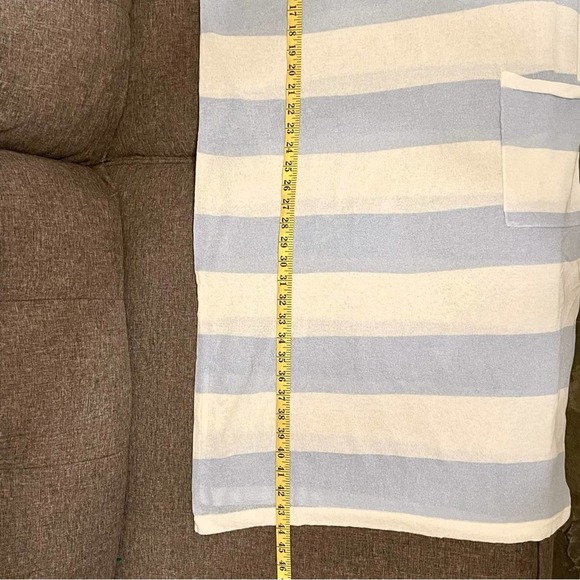 LUCKY YY ~ Powder Blue and White Striped Knit Dress/Cover Up ~ Size Large - Picture 8 of 8